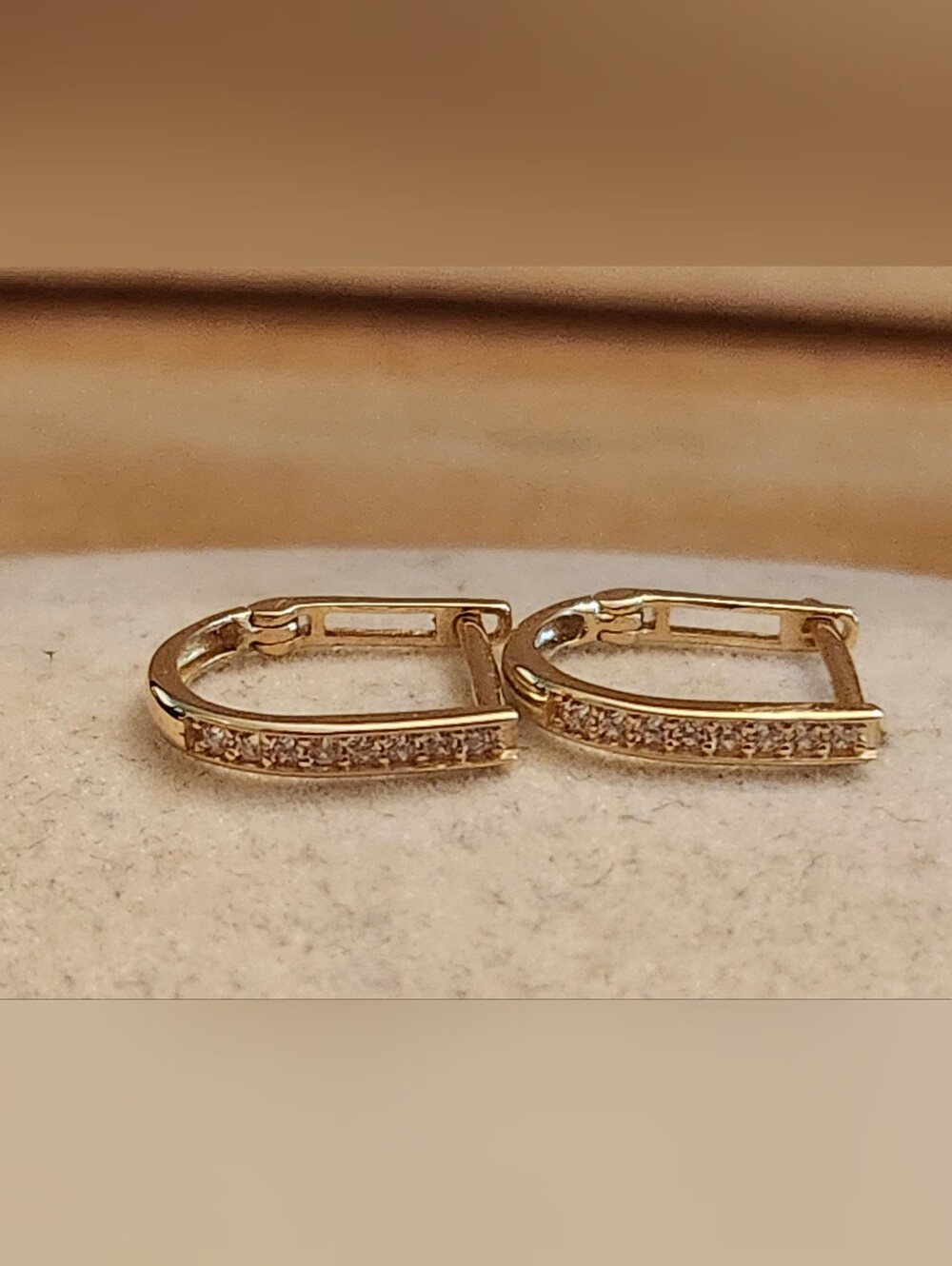 1 CT Genuine Diamonds Hoop Earrings 14K Yellow Gold On Sale I